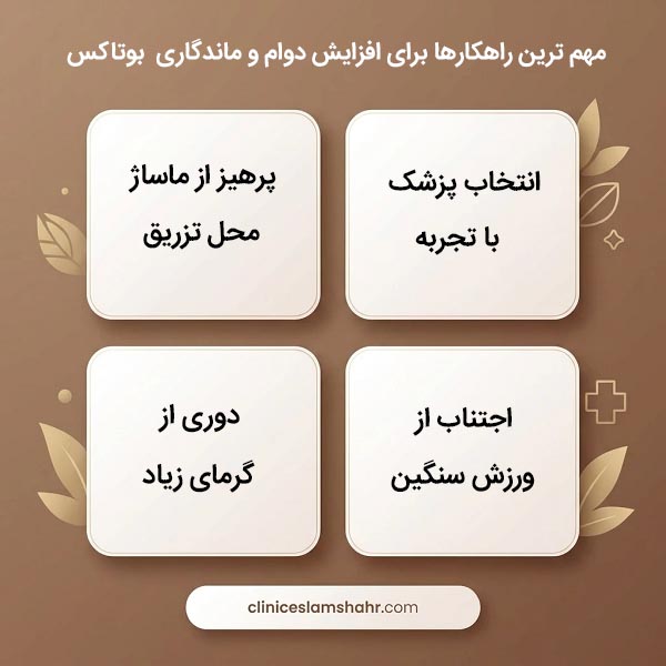 پرهیز از ماساژ و فشار دادن ناحیه تزریق
