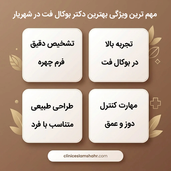 راهنمای انتخاب بهترین دکتر بوکال فت در شهریار